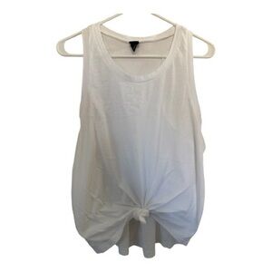 Wild Fable White Knot Front Tank Top Size Large Casual Minimalist Summer
